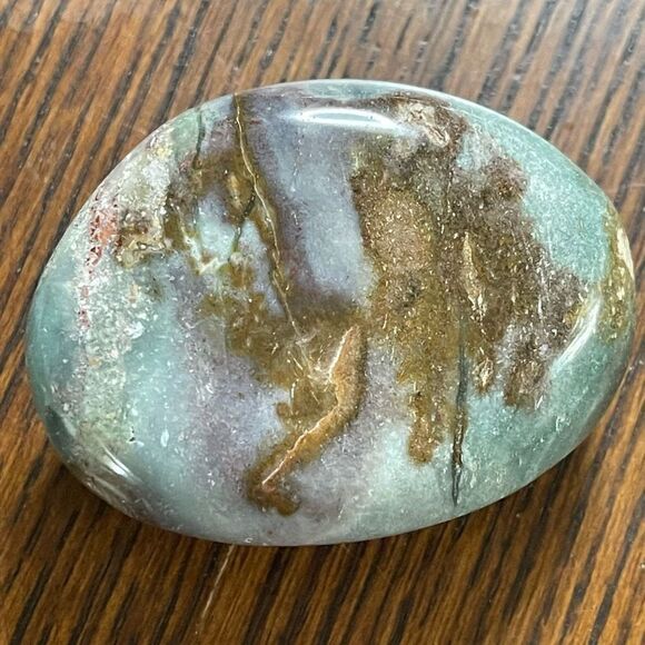 Ocean Jasper palm stone moss agate agatized crystal colorful teal green white ye - Picture 1 of 5